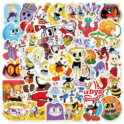 Cuphead Mugman Stickers 10/30/50pcs Waterproof Cartoon Decals for Skateboard Laptop Phone Fridge (ONLINE ORDER ONLY)