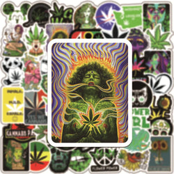 10/30/50/100PCS Funny Characters Leaves Weed Smoking Graffiti Stickers Car Travel Luggage Guitar Laptop Waterproof Cool Sticker (ONLINE ORDER ONLY)