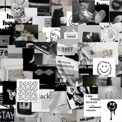 10/30/63PCS Black White Simple Stickers Aesthetics Ins Style Decals DIY Phone  Motorcycle Laptop Notebook Car Sticker Kids Toy (ONLINE ORDER ONLY)