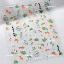 Beach Colourful Conch Dolphin Shell Starfish Jellyfish Star Summer Sea Wave Vacation Mode Water Bubble Nail Art Stickers Decals (Online Order Only)