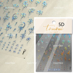 Colorful Geometric Gem Wing Love Heart Bowknot Moon Star Figure Totem Line Retro Self Adhesive Nail Art Stickers Manicure Decals (ONLINE ORDER ONLY)