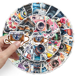 10/30/50pcs Cute Camera Cartoon Stickers Aesthetic Decals Laptop Travel Luggage Phone Diary Decoration Sticker Kids Classics Toy (Online Order Only)