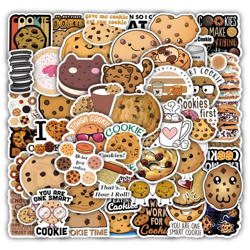 Cartoon Food Cookie Stickers for Laptop Luggage Skateboard Kids Gift (Online Order Only)