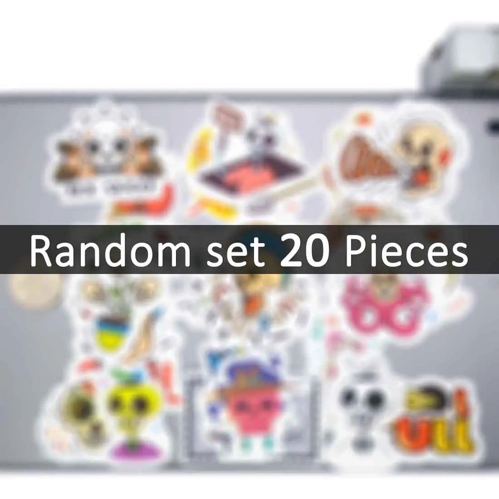 20/30/46Pieces Cute Gothic Funny Graffiti Cartoon Skull Stickers for Skateboard Luggage Bike Car Motorcycle Phone Laptop Sticker (Online Order Only)