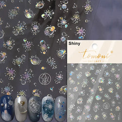 Snowman Apple Stars Gift Bell Snowflake Christmas Tree 3D Jelly Self Adhesive Nail Art Stickers Santa Claus Xmas Manicure Decals (ONLINE ORDER ONLY)