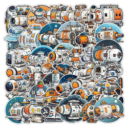 Cartoon Space Station Stickers 10/30/50pcs Waterproof for Kids DIY Skateboard Laptop Car (Online Order Only)