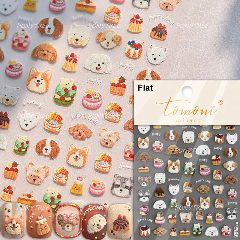 Sweet Cookies Biscuit Snack Delicious Doughnut Savoury Food Bicky Croissant Cheese Pudding Baguette Chic Nail Art Stickers Decal (ONLINE ORDER ONLY)