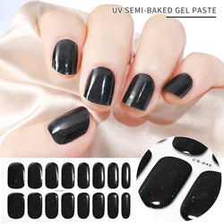 Nude Pink French Semi-Cured Gel Nail Patch Slider Adhesive Waterproof Long Lasting Full Cover Gel Nail Sticker UV Lamp Needed *^ (ONLINE ORDER ONLY)