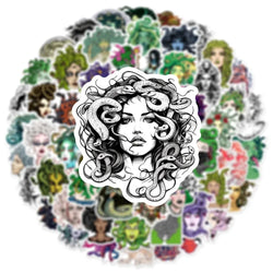 10/50Pcs Cartoon Snaker Medusa Stickers for Car Suitcase Skateboard Guitar Laptop Phone Decor Graffiti Waterproof Sticker Toys (ONLINE ORDER ONLY)