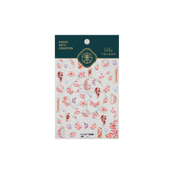 Bloomy Water Side Flower Delicate and Charming Peach Blossom Rose Garden Adhesive Nail Art Decorations Sticker Manicure Decals (ONLINE ORDER ONLY)