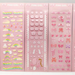 Korean Ins Girls Bow Lace Series Sticker Hand Account Idol Card DIY Album Decoration Scrapbooking Stickers Kawaii Stationery (ONLINE ORDER ONLY)