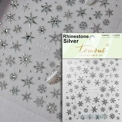 Black White Christmas Tree Snowflake Bowknot Snowman Socks Star Santa Hat Deer Rhinestone Winter Nail Art Sticker Manicure Decal (Online Order Only)