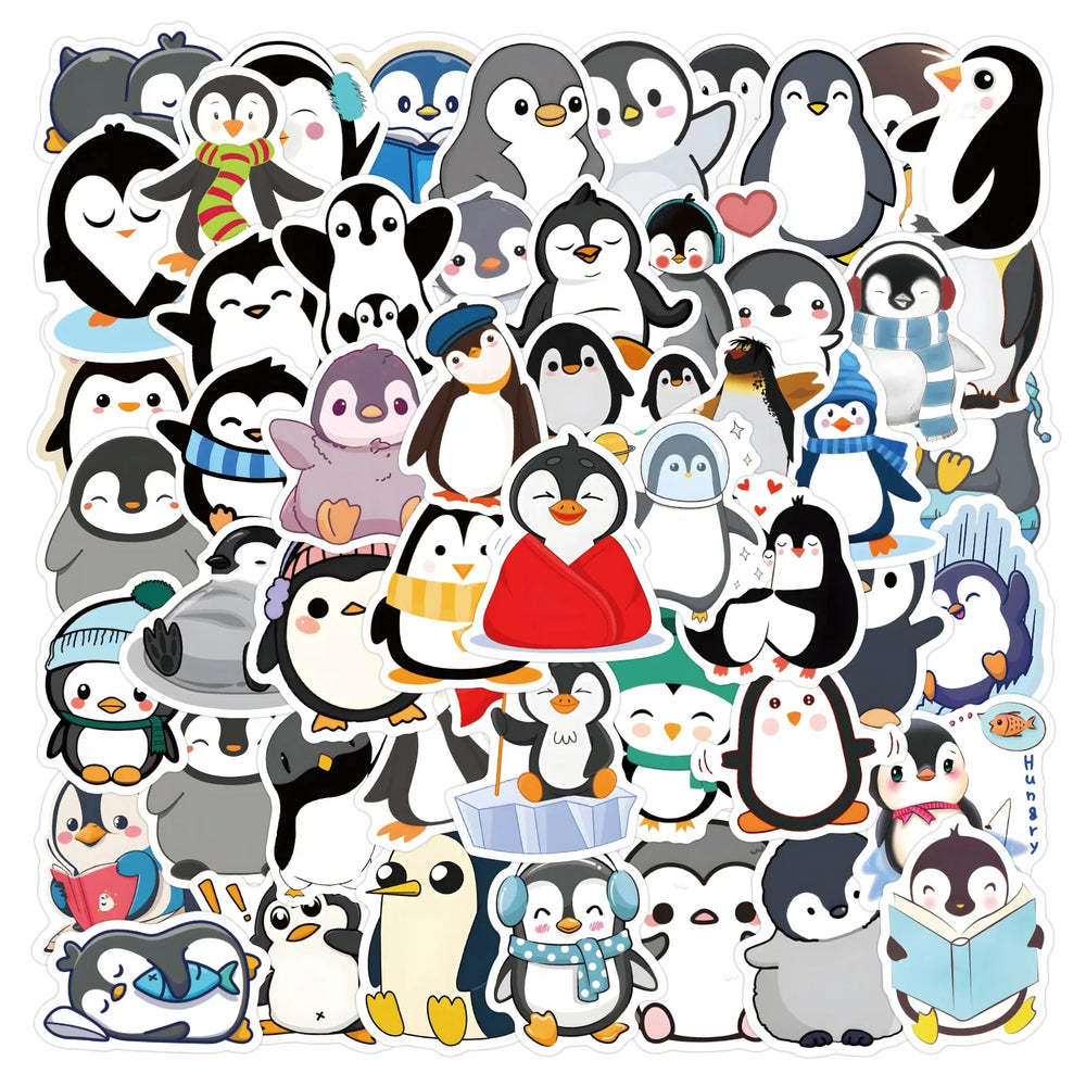 Cute Penguin Stickers 10/30/60PCS for Laptop, Phone, Guitar, Car, Bike, Skateboard (ONLINE ORDER ONLY)