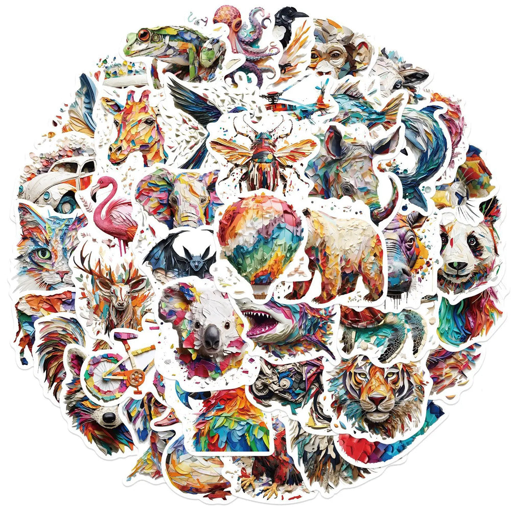 10/30/50Pcs Colorful psychedelic animals Graffiti Stickers For Suitcase Skateboard Laptop Luggage Fridge Phone Car Styling (ONLINE ORDER ONLY)