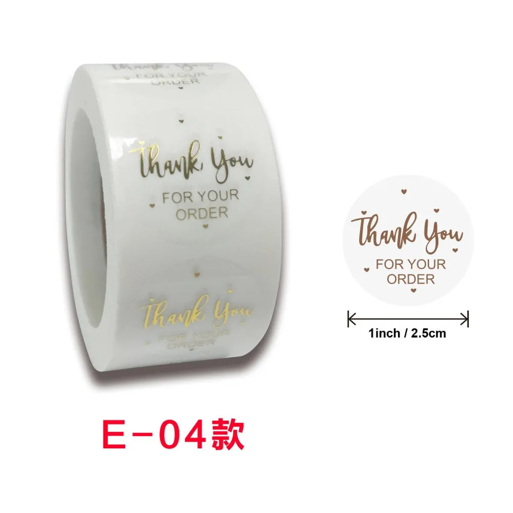 50-500pcs Luxury Bronzing Labels Thank You for Your Order Stickers Baking Seal Labels for Shop Business Package Gift Sticker (ONLINE ORDER ONLY)