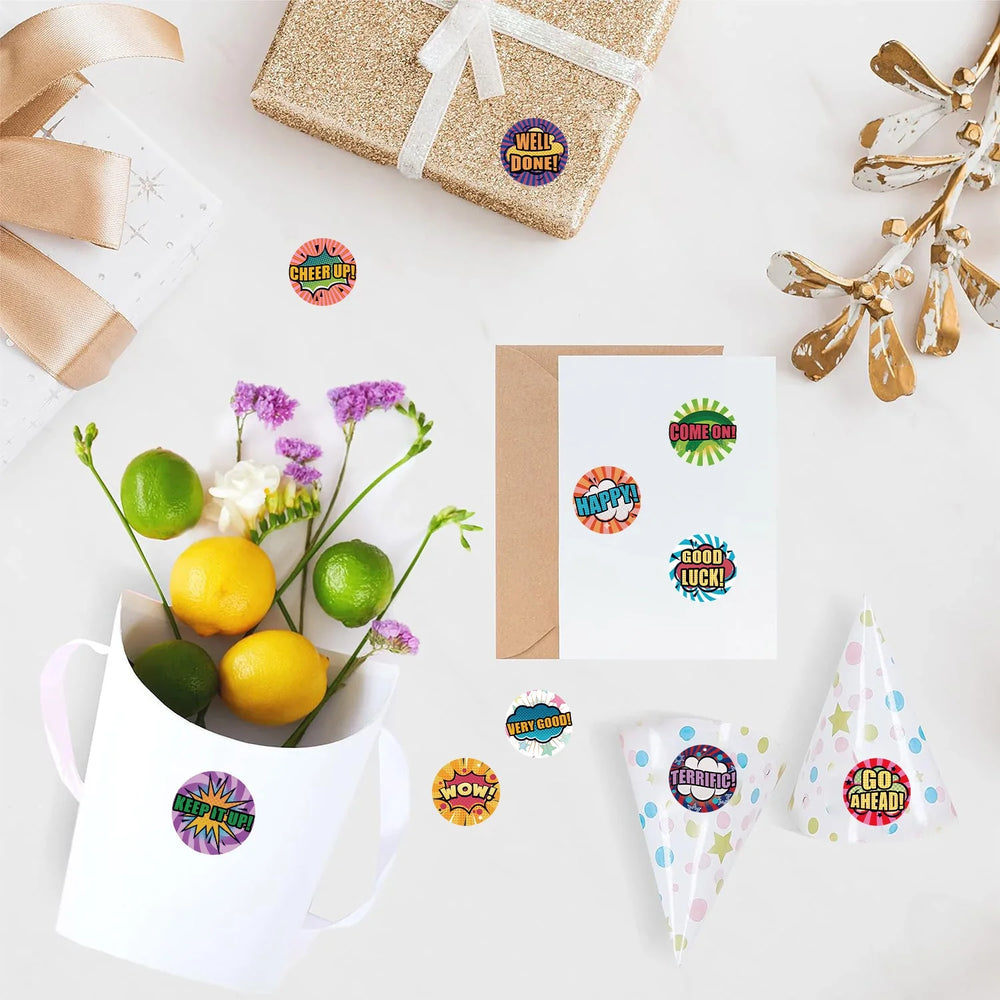 500pcs Cute Reward Stickers Roll with Word Motivational Stickers for School Teacher Kids Student Stationery Stickers Kids (Online Order Only)