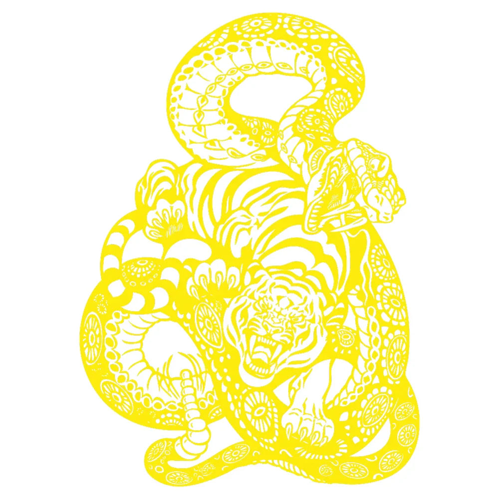 Anime Detachment Car Stickers Tiger And Snake Body Big Picture Decoration Movement Style Die Cutting Waterproof PVC Vinyl Decals (ONLINE ORDER ONLY)