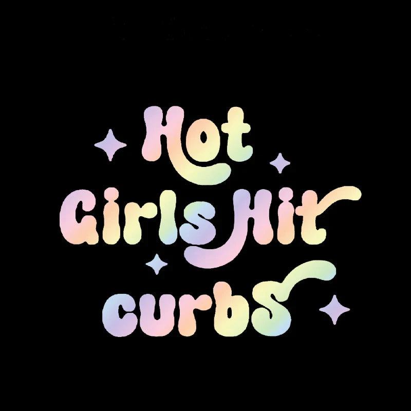 Hot Girls Hit Curbs Humor Car Sticker for Rear Windshield Window Decoration External Accessories Waterproof Vinyl Decals (ONLINE ORDER ONLY)
