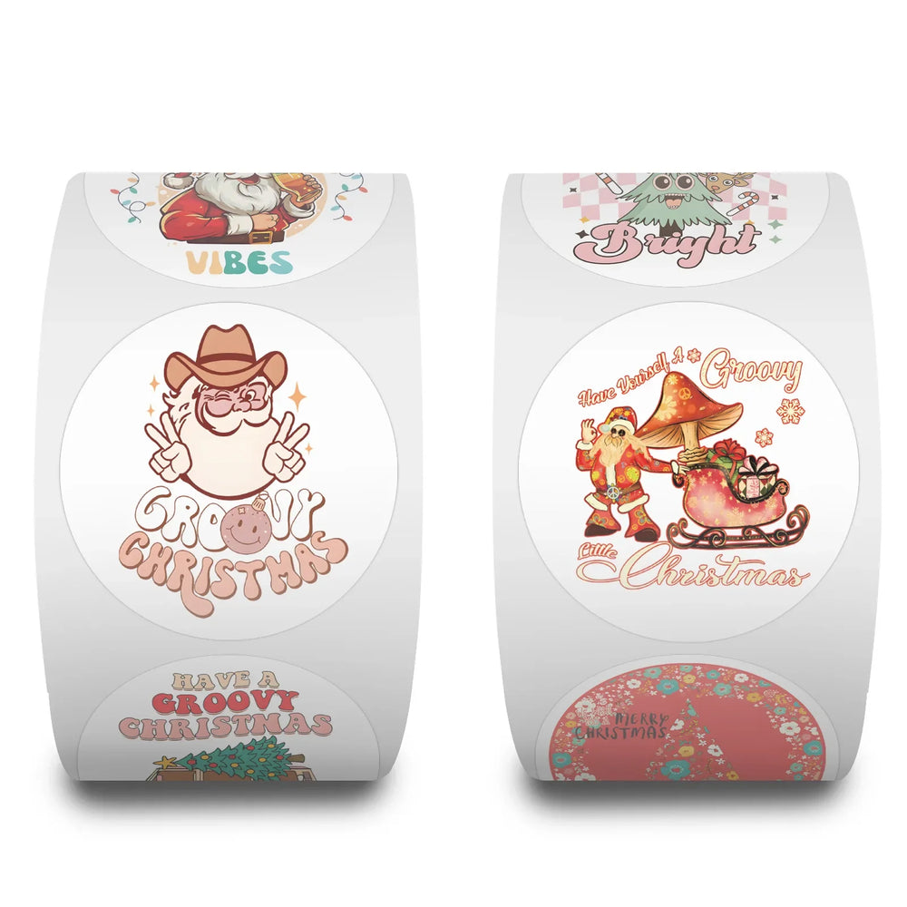 100-500pcs Merry Christmas Stickers Cristmas Xmas Party Seal Labels For DIY Gifts Baking Package Envelope Stationery Decor (ONLINE ORDER ONLY)