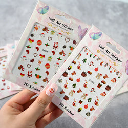 Merry Christmas Penguin Nail Art Sticker 3D Slider Deer Santa Claus Decal New Year Nail Decorations Sticker Manicure Accessories (ONLINE ORDER ONLY)