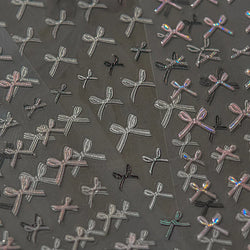 Chic Shiny Lace Pink Black White Bowknot Pearl Rhinestones Charming 3D Self Adhesive Nail Art Decoration Sticker Manicure Decals (Online Order Only)