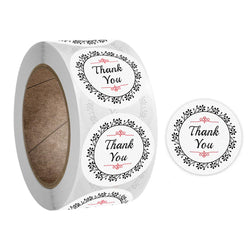 500pcs/roll Flowers Thank You Sticker Labels Round Reward Stickers Wedding Party Decor Envelope Seals Stickers Stationery (Online Order Only)