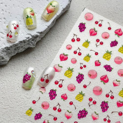 Carambola Grape Honey Peach Cherry Pineapple Pineapple Orange Apple Lemon Bromeliad Fruit Jelly Nail Art Sticker Manicure Decals (ONLINE ORDER ONLY)