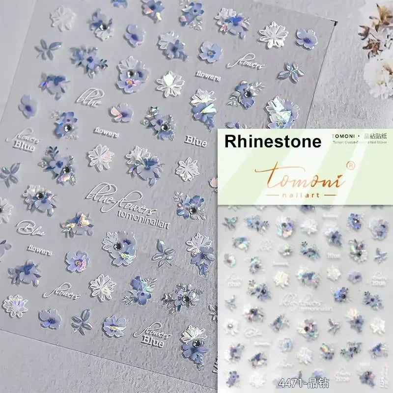 Red Azalea Rose Peony Crane Warbler Bird Fish Lily Chicken Rabbit Lobster Flower Retro Chinese Nail Art Sticker Decoration Decal (Online Order Only)