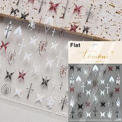 Cat Eye Shiny Blue Purple Spider Cross Love Heart Star Snake Web Jelly Thrilling Nail Art Stickers Manicure Decals Halloween (ONLINE ORDER ONLY)