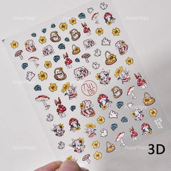 Cute Colored Mushrooms Water Bubbles Umbrella-shaped Plant Various Shapes Fungi Lovely Adhesive Nail Art Stickers Manicure Decal (ONLINE ORDER ONLY)