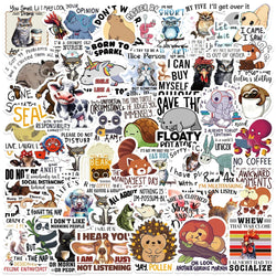 50PCS Funny Animal Meme Stickers Vinyl for Fridge, Skateboard, Laptop, Helmet, Car Gift (ONLINE ORDER ONLY)
