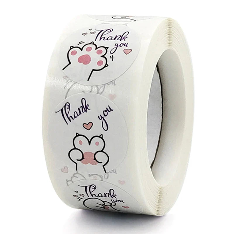 100-500 Pcs New Cartoon Animals Stickers Sealing Labels for Teacher Kids Child Stationery Thank You Business Inch 2.5cm Kawaii (ONLINE ORDER ONLY)