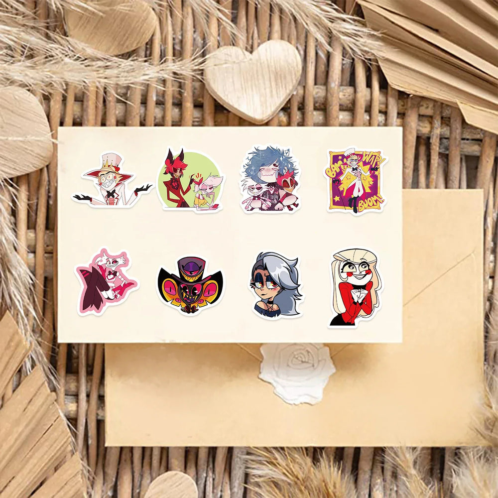 52Pcs Cartoon Animation Stickers Waterproof For Luggage Case Helmet Guitar Bottle Refrigerator Laptop Hell Inn Sticker Wholesale (ONLINE ORDER ONLY)