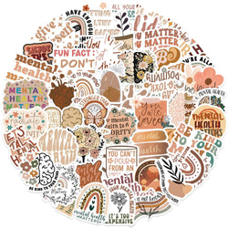10/50PCS Cute Bohemia Style Mental Health Matters Stickers For Scrapbook Laptop Bottle Luggage Notebook Waterproof Vinyl Decals (Online Order Only)