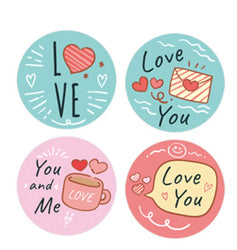 100-500pcs  New Cartoon I LOVE YOU Love Valentine Day Sticker Wedding Gift Packaging Labels Love Scrapbooking Diy Label Stickers (ONLINE ORDER ONLY)
