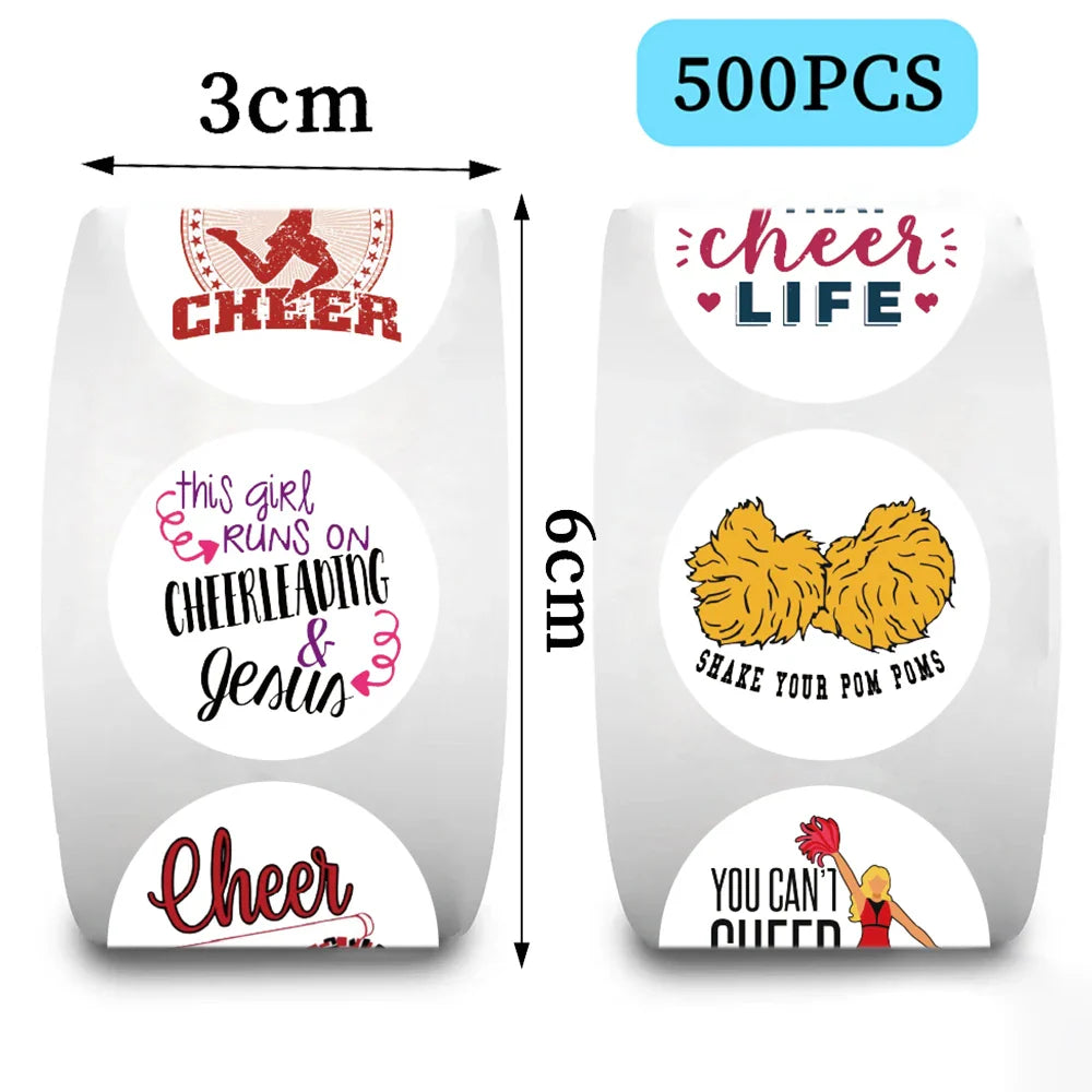 500PCS Cheerleader Roll Stickers Cartoon Graffiti Decals Stationery Computer Luggage Helmet Car Wall Sticker Toy Decoration (ONLINE ORDER ONLY)