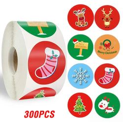 100-500pcs Merry Christmas Sticker Holiday Party New Year Decoration Gift Box Seal Sticker Baking Label Packaging Sticker (ONLINE ORDER ONLY)