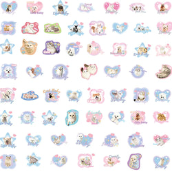10/30/60/120PCS Cute Pet Dog Cat Stickers Cartoon Decals DIY Waterproof Scrapbook Phone Suitcase Skateboard Fridge Graffiti Toys (ONLINE ORDER ONLY)
