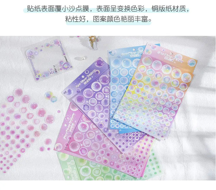 1pcs Cute Colorful Bubble Series Stickers Ins Basis Dot Laser Decoration Sticker Diary Scrapbooking DIY Album Kawaii Stationery (ONLINE ORDER ONLY)