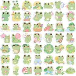 50Pcs Energetic Frog Stickers Waterproof Cute Animals Sticker Scrapbooking Skateboard Luggage Water Bottle Decals (ONLINE ORDER ONLY)