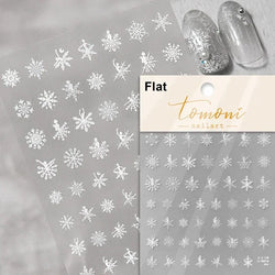 Winter Christmas Crystal Delicate Hexagon Romantic Laser Silver Chic Snowflakes Self Adhesive Nail Art Sticker 5D Manicure Decal (ONLINE ORDER ONLY)