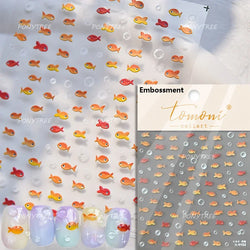 Fireworks Bloom Romantic Starry Sky Goldfish Metallics Color Gradient Self Adhesive Nail Art Stickers Halo Dyeing Manicure Decal (ONLINE ORDER ONLY)