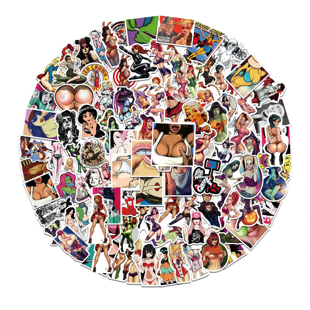 10/30/50/100PCS Anime Hentai Tease Vulgar Beauty Girls Sticker Packs (Online Order Only)