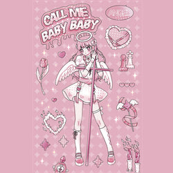Ins Sweet Cool Sisters Girl Stickers Diary Scrapbooking DIY Album Decoration Sticker Aesthetic Personalized Kawaii Stationery (Online Order Only)