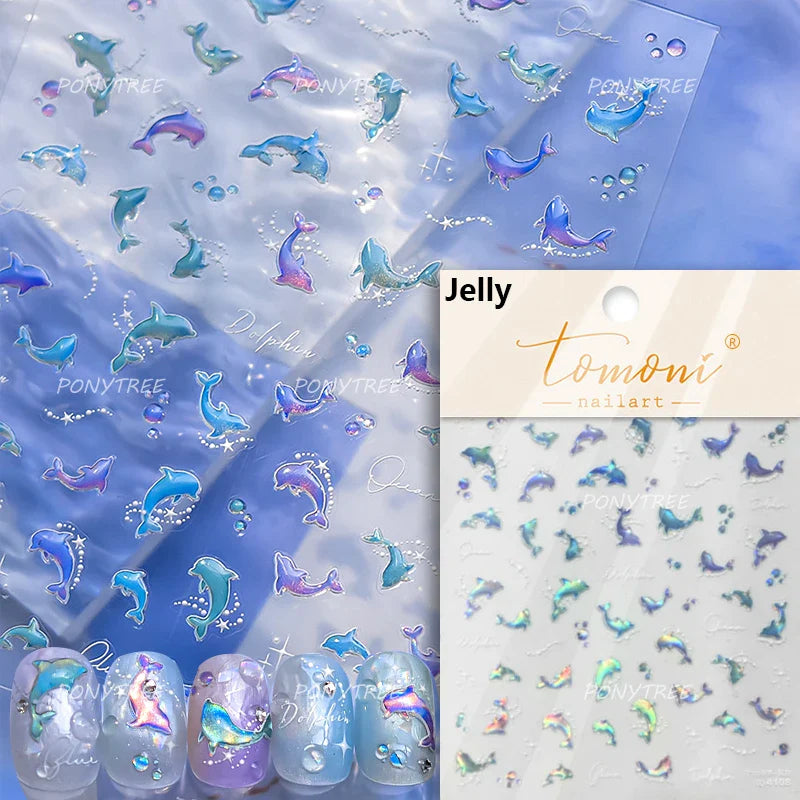 Summer Beach Bikini Watermelon Hat Sandals Ice Cream Shell Conch Starfish Cat Duck Nail Art Decoration Stickers Manicure Decals (ONLINE ORDER ONLY)