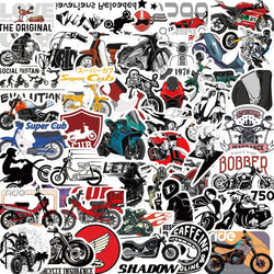 50Pcs Fashion Vintage Motorcycle Stickers Retro Aesthetic Bike Phone Car Skateboard Laptop Sticker Decal Classic Kids Toy (ONLINE ORDER ONLY)