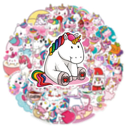 10/50Pcs Cute Cartoon Horse Stickers for Laptop Luggage Phone Car Scooter Funny Vinyl Decal for Kids Girl Children Gift (ONLINE ORDER ONLY)