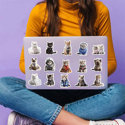 10/30/50PCS Cute Winter Cat PVC Sticker Aesthetic Decoration Scrapbooking Sketchbook Korean Stationery School Supplies for Kids (ONLINE ORDER ONLY)