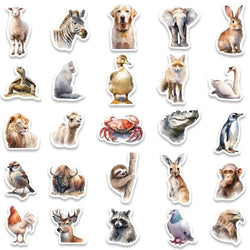 50pcs Cool Aesthetic Wild Animals Stickers Pack Vinyl Laptop Phone Decals Luggage Guitar Bicycle Car Waterproof Graffiti (ONLINE ORDER ONLY)