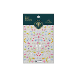 Mini Colourful Flower Black Yellow Petal Wreath 5D Chic Embossed Reliefs Delicate Self Adhesive Nail Art Stickers Manicure Decal (Online Order Only)